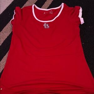 Red Stl Cardinals baseball Shirt with White Trim
